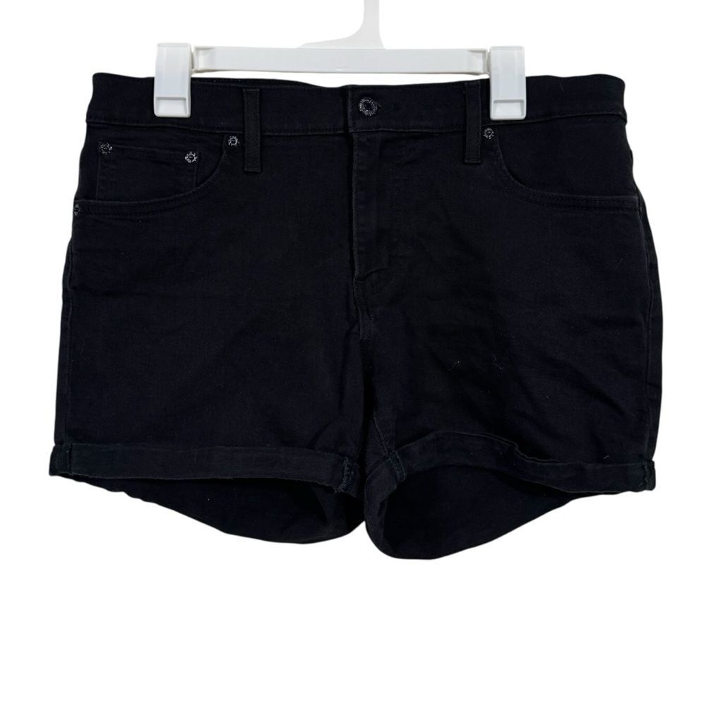 Levi's Black Mid Rise Jean Shorts